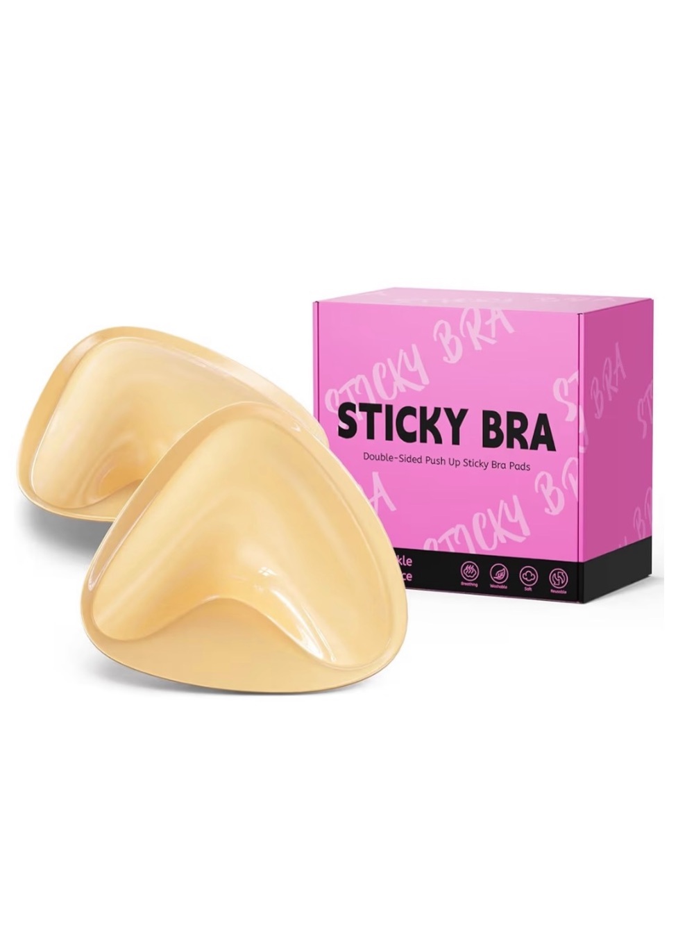 Sticky Bra Adhesive Push Up Pads - Nude